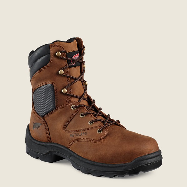 Red Wing Safety Boots Brown - Mens Flexbond - 8-inch Toe Metguard - 7082-GLQCO